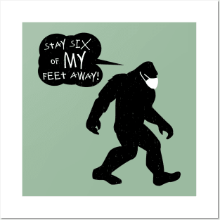 Funny Bigfoot  Six Foot Social Distance Posters and Art